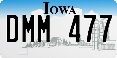 IA license plate DMM477