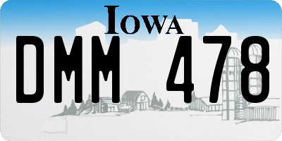 IA license plate DMM478