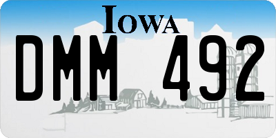 IA license plate DMM492