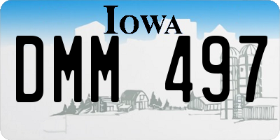 IA license plate DMM497