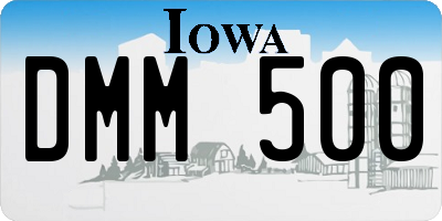 IA license plate DMM500