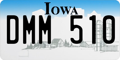 IA license plate DMM510