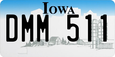 IA license plate DMM511