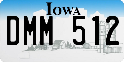IA license plate DMM512