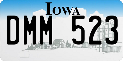 IA license plate DMM523