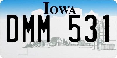 IA license plate DMM531