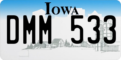 IA license plate DMM533