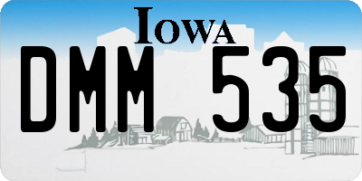 IA license plate DMM535