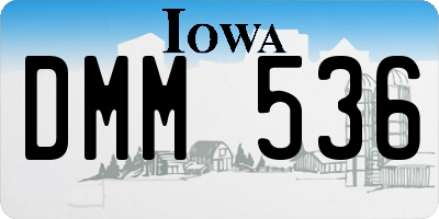 IA license plate DMM536