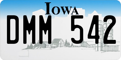 IA license plate DMM542