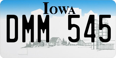 IA license plate DMM545
