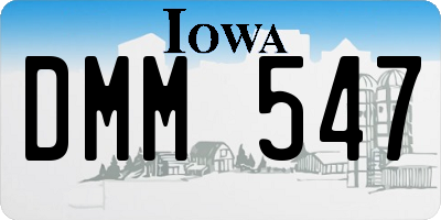 IA license plate DMM547
