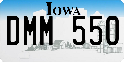 IA license plate DMM550