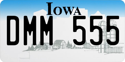 IA license plate DMM555
