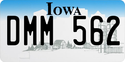 IA license plate DMM562