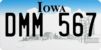IA license plate DMM567