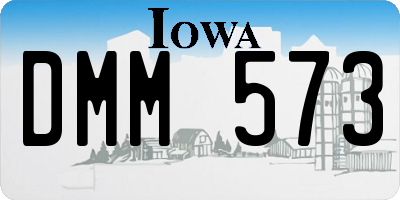 IA license plate DMM573