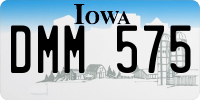 IA license plate DMM575