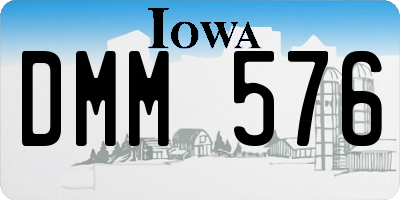 IA license plate DMM576
