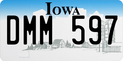 IA license plate DMM597