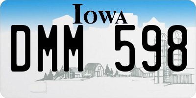 IA license plate DMM598