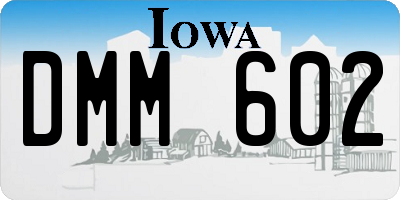 IA license plate DMM602