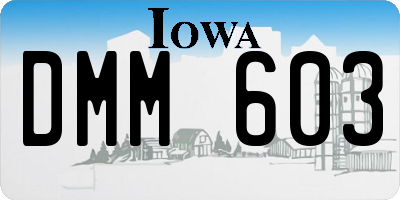 IA license plate DMM603