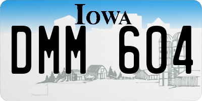 IA license plate DMM604