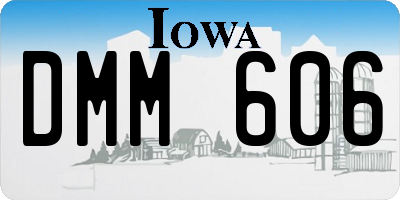 IA license plate DMM606