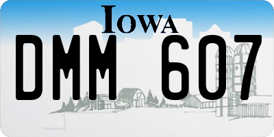 IA license plate DMM607
