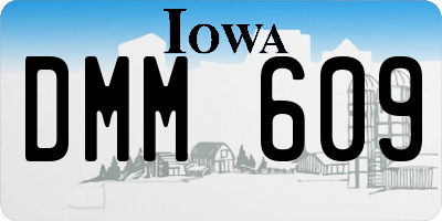 IA license plate DMM609