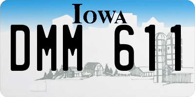 IA license plate DMM611