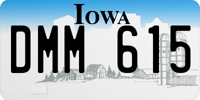 IA license plate DMM615