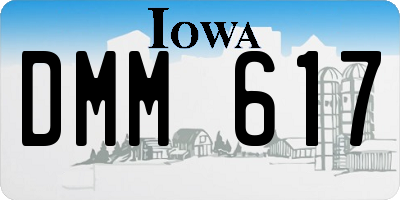 IA license plate DMM617