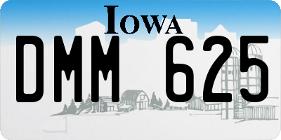 IA license plate DMM625