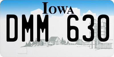 IA license plate DMM630