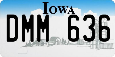 IA license plate DMM636