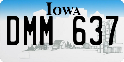 IA license plate DMM637