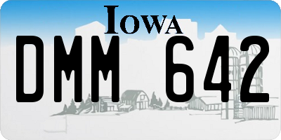 IA license plate DMM642