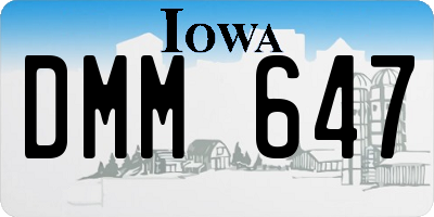 IA license plate DMM647