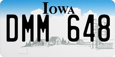 IA license plate DMM648