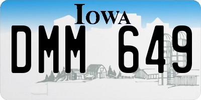 IA license plate DMM649