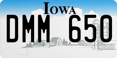 IA license plate DMM650