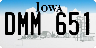 IA license plate DMM651