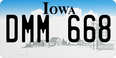IA license plate DMM668