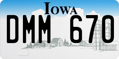 IA license plate DMM670