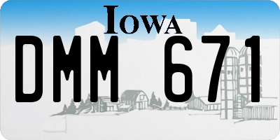 IA license plate DMM671
