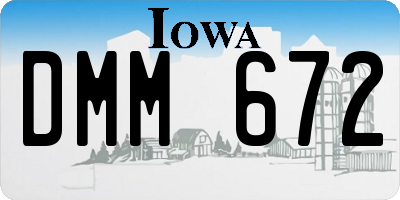 IA license plate DMM672