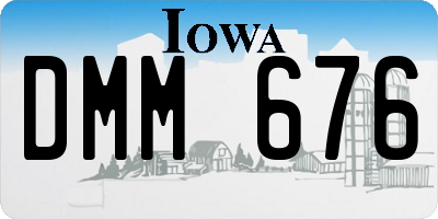 IA license plate DMM676