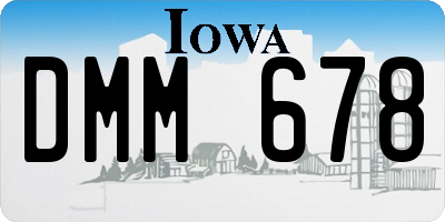 IA license plate DMM678